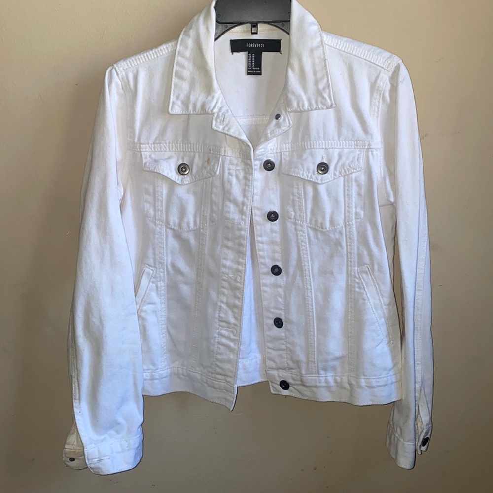 Forever 21 white denim jacket - medium